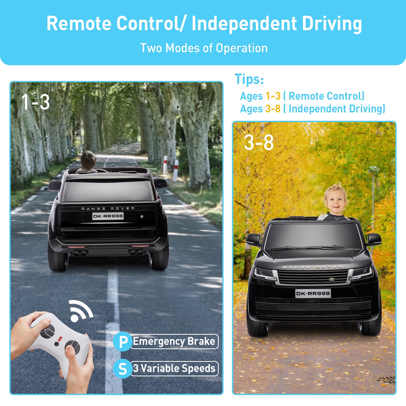 Licensed Land Rover 24V 2-Seater Electric Ride-On Car Dual Motor USB Music,Gifts