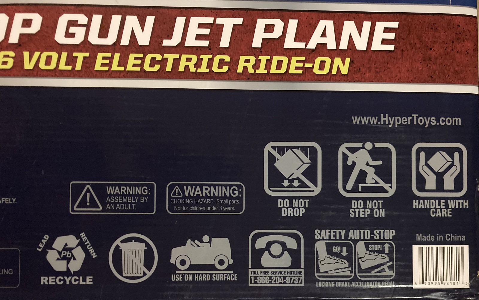 Top Gun Jet Plane 6 Volt Battery Maverick Electric RideOn Hyper Toy HYP-TG6-6022