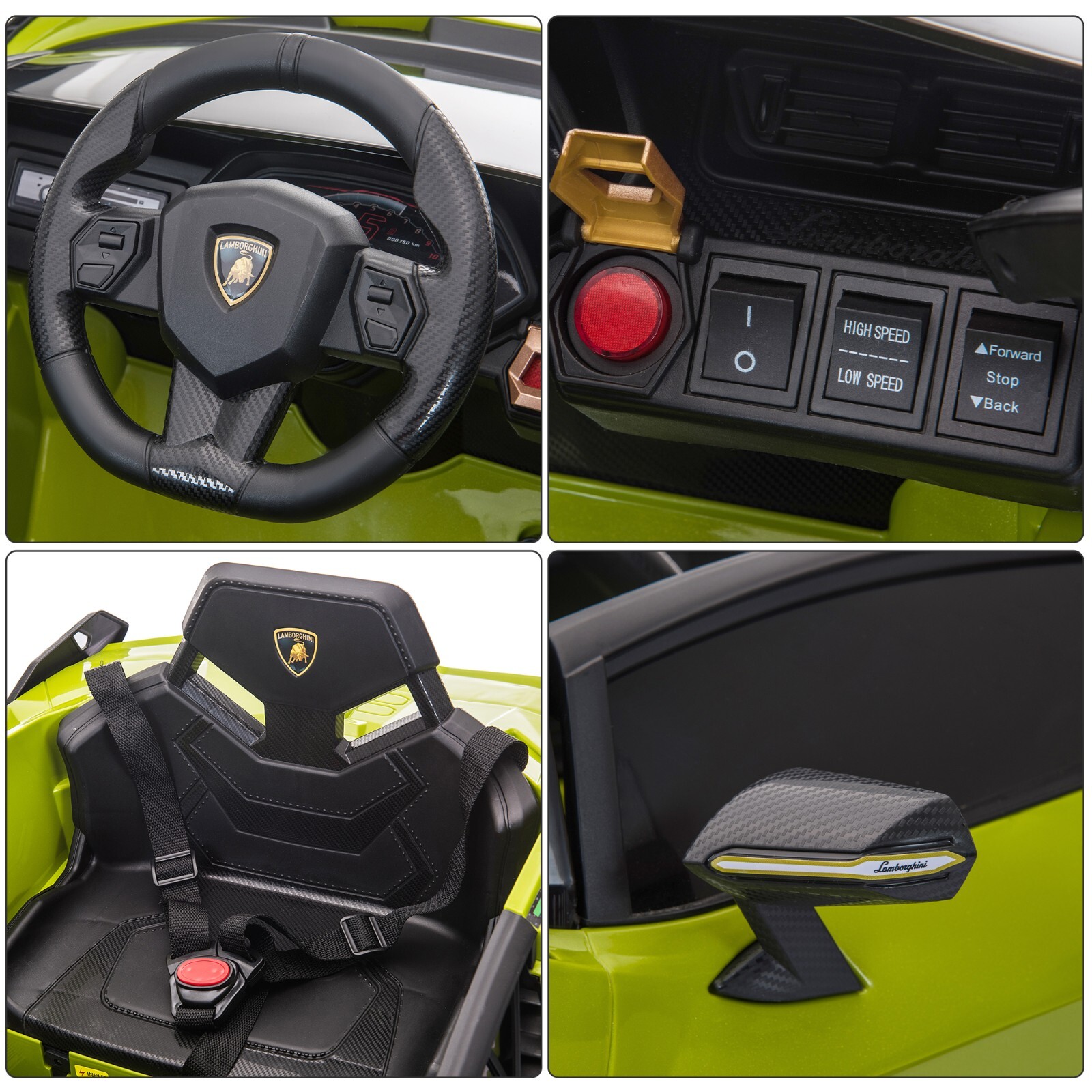 Tobbi 12VKids Ride On Car Licensed Lamborghini Sian Electric Toy w/Remote MP3