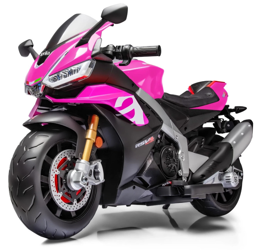 TCARAIWEN 24V Kids Motorcycle Electric Motorbike Aprilia Licensed Ride on Toy W/
