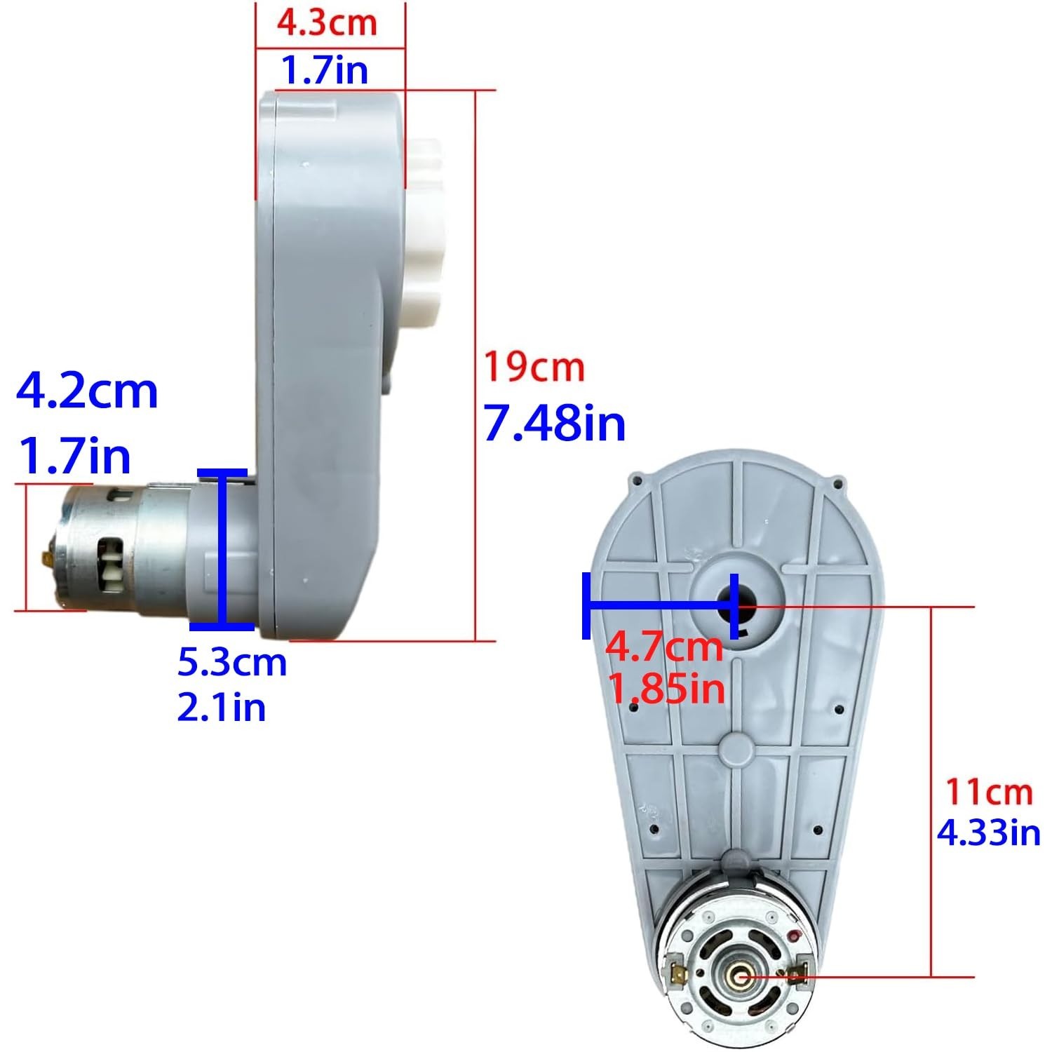 High-Speed 24V RS775 Motor Gearbox for Power Wheels Upgrade, 18V-24V DC Motor Re