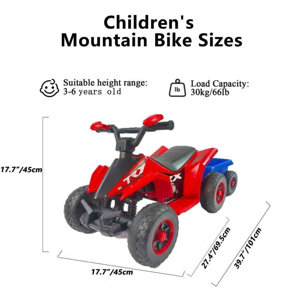 6V Kids Ride on ATV 4 Wheeler Electric Power Wheels Quad Car with Music, Light
