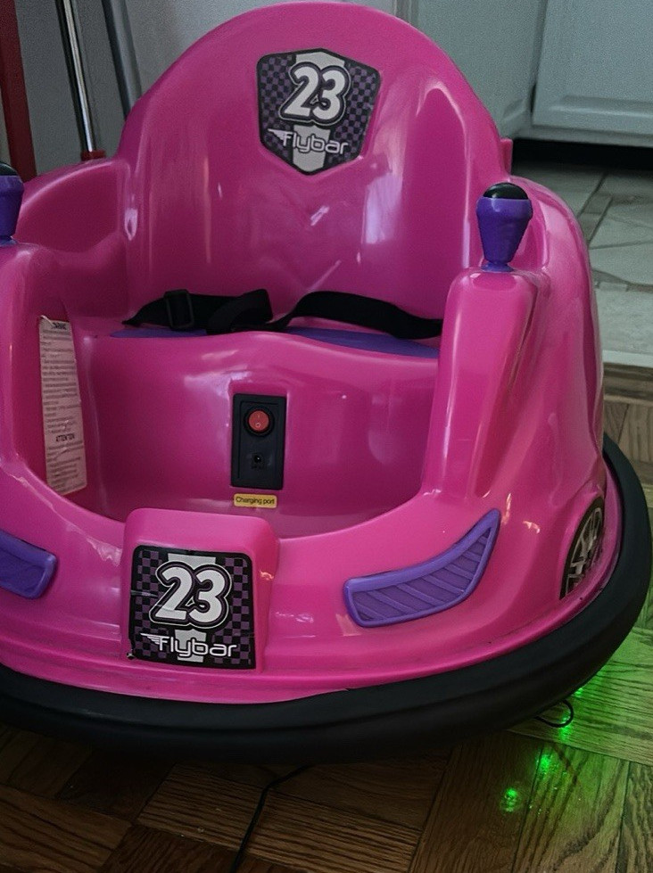 Flybar 23 Pink Battery Operated Ride-On Bumper Car for Kids