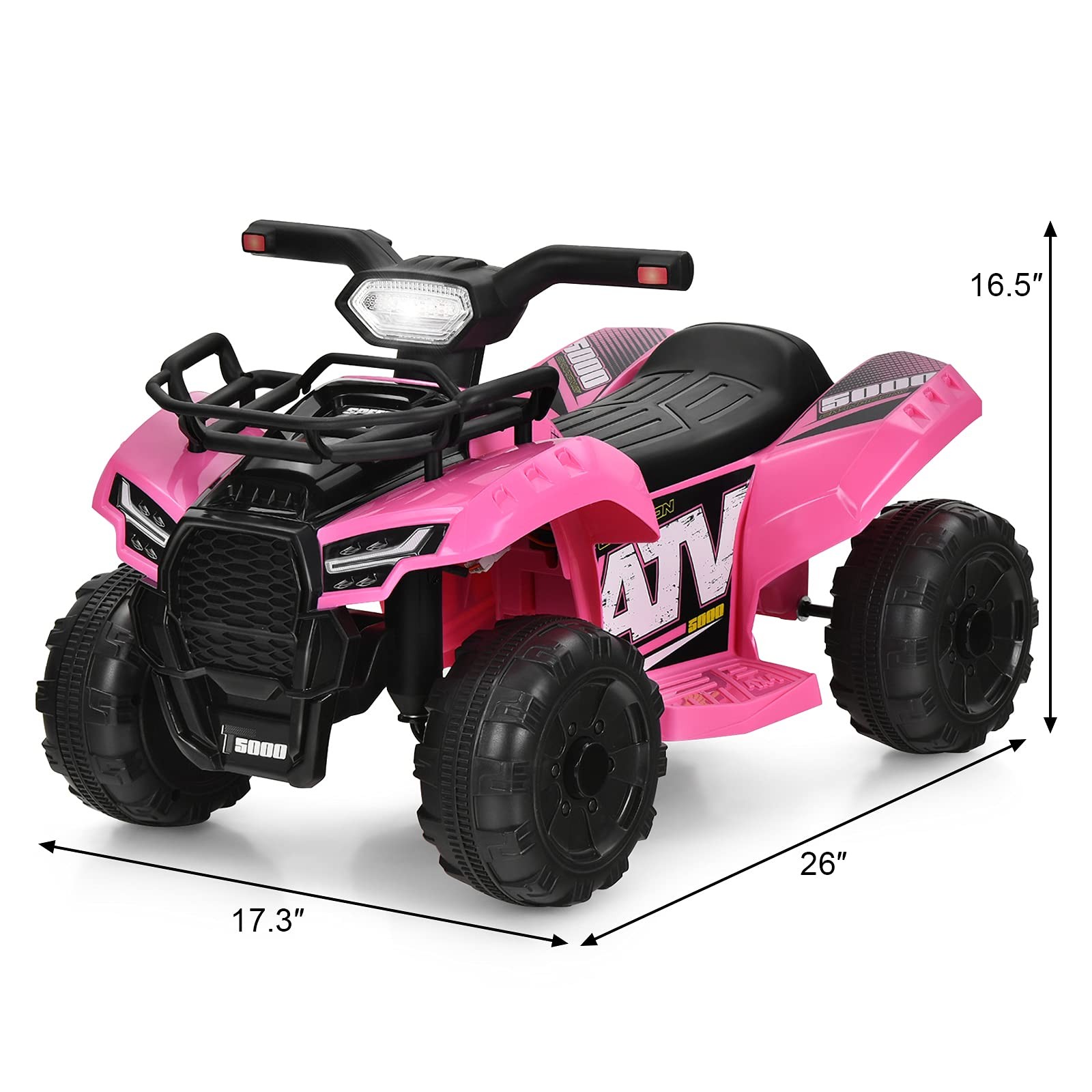 Costzon Kids Atv 6V Battery Powered Electric Vehicle Four Wheeler Quad