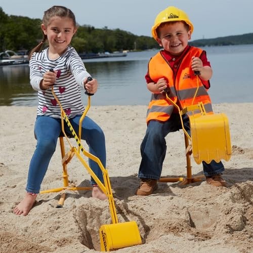 Excavator Ride-On Toy for Kids 3+, 360° Rotating Sandbox Digger – Outdoor Fun