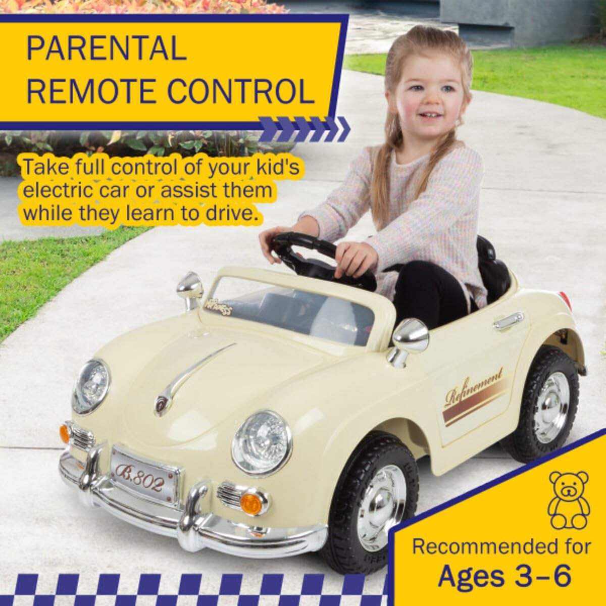 Kids Ride-On Car with Remote Control – Classic Kids’ Electric Vehicle – 6V Batte