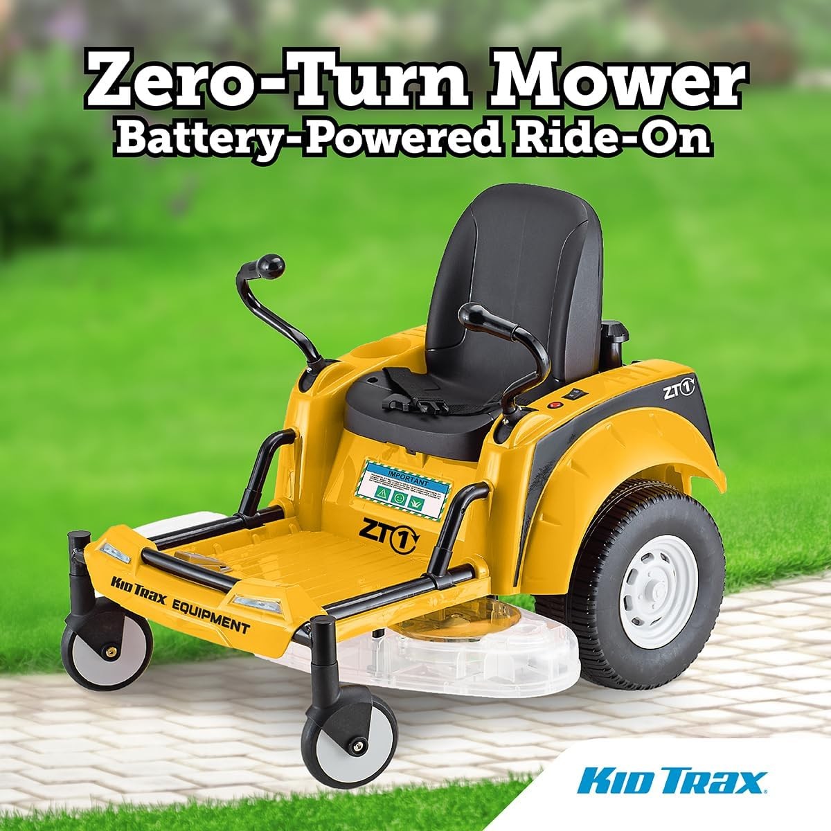 Kid Trax 12V Zero Turn Lawn Mower Toy 3MPH Yellow