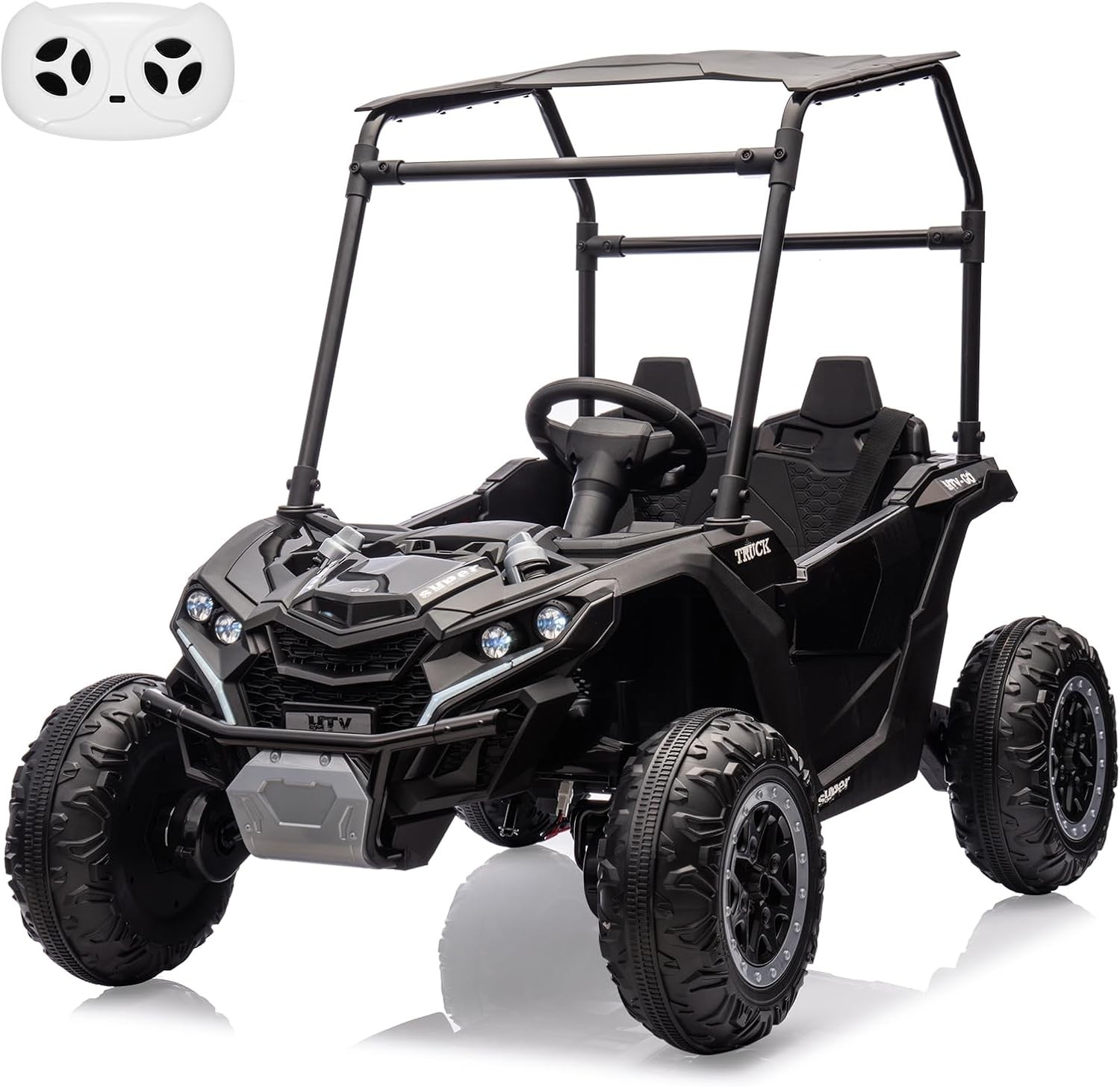 24V Ride On Utv Kids 2 Seater Electric Truck w/ Sun Shade 4WD Car Remote Control