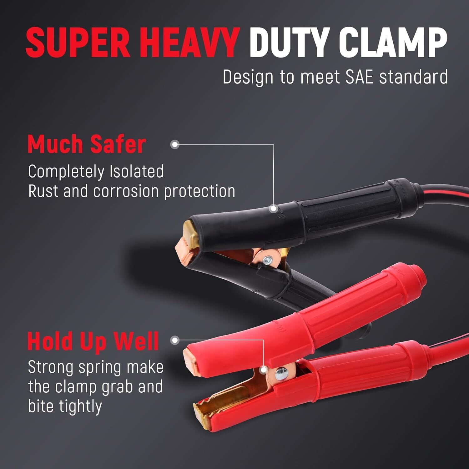 Jumper Cable Battery Charger Clamps For Car SUV Vans Trucks Heavy Duty 16/25 FT