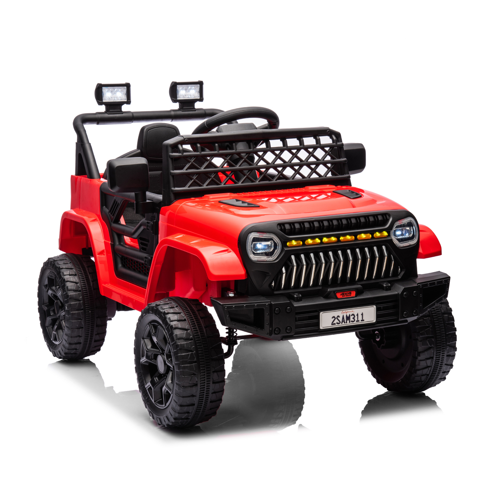 Kid Ride On Truck Electric Car with Remote Control, 4-Wheel Suspension,LED,Music