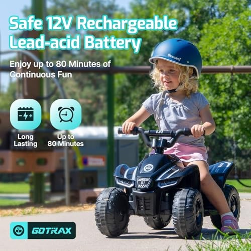 Gotrax RT1 Ride on Toys for Toddlers 1.5-4, Safe 12V Lead-acid Battery up Black