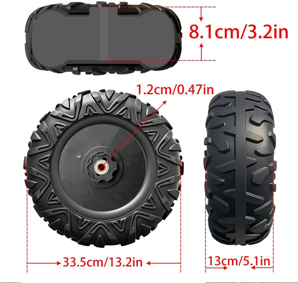 2Pack 33CM/13” EVA Solid Compound Tire for Power Wheels Ride on Car ﻿Alligator