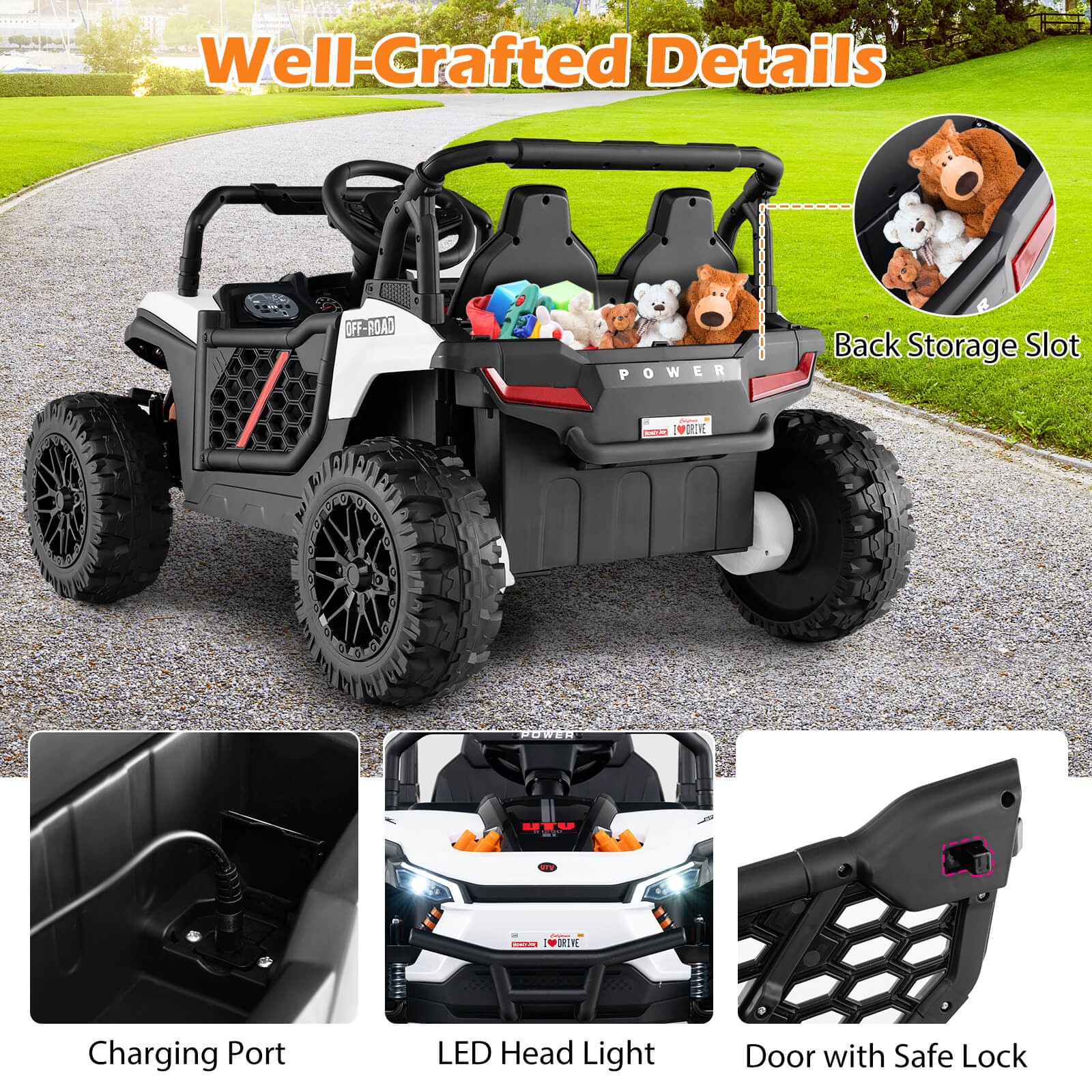 12V Kids Ride on Truck w/Parental Remote 3 Speeds & Reverse Forward Function
