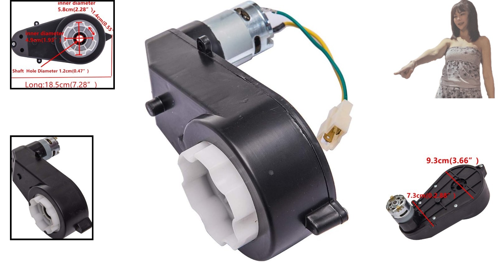 Lightweight 12V RS550 High-Speed Motor & Gearbox for Kids’ Electric Motorcycles