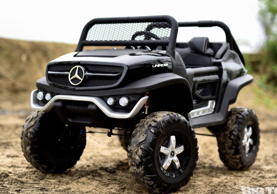 24v ride on Mercedes-Benz Unimog 4×4 Black UTV.