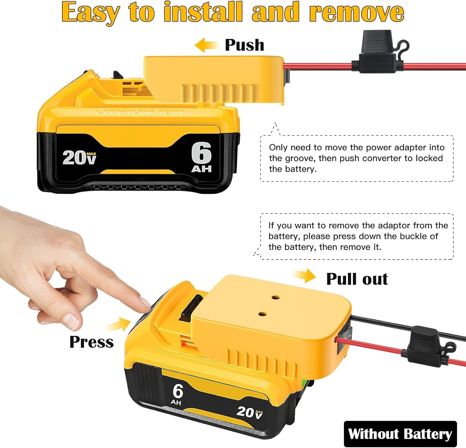 Power Wheel Adapter for Dewalt 20V Battery Adapter Power Wheel Battery Converter