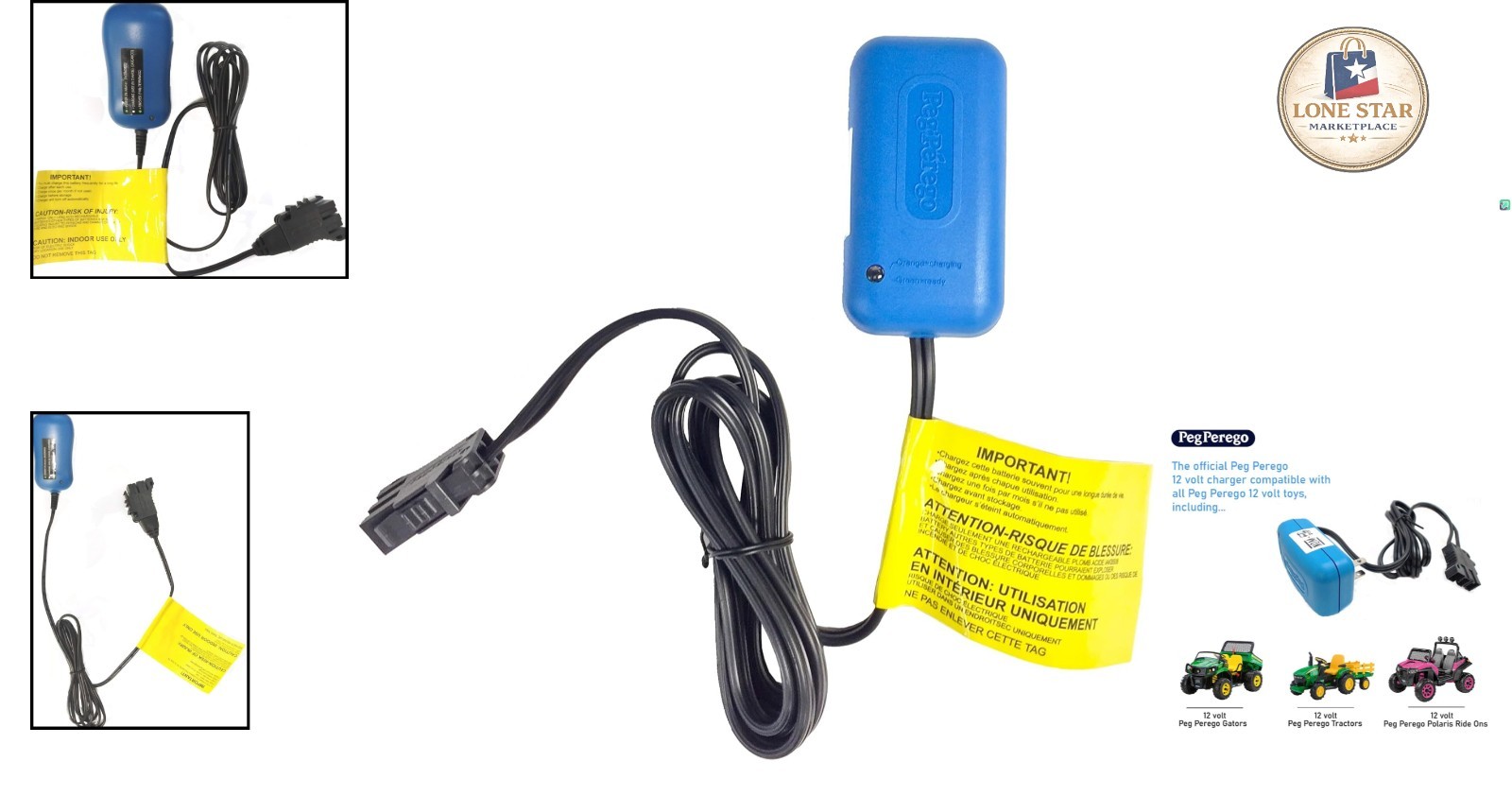 Official 12 Volt Battery Charger with 1A Current for Safe Vehicle Charging