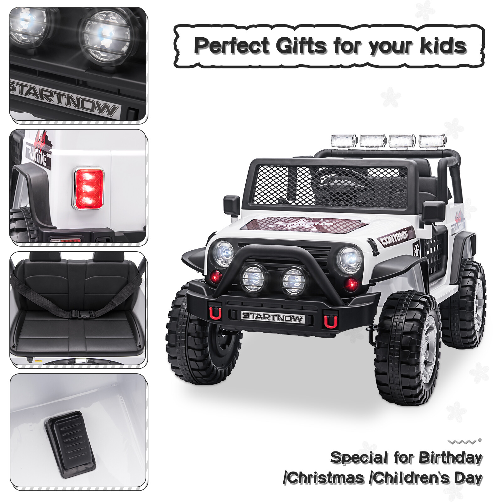 12V Kids Ride On Car 2 Seater Electric Vehicle Toy Truck Jeep w/ MP3 LED Remote