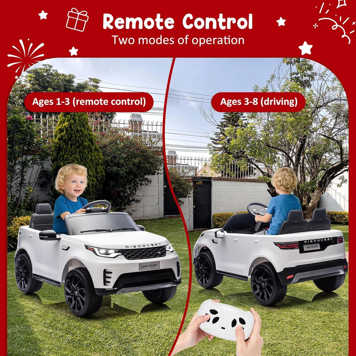12V Land Rover Licensed Electric Car for Kids Parental Remote Fun Outdoor Toy