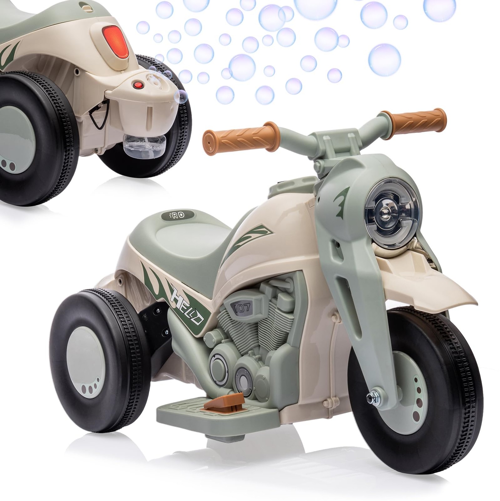 Kids Motorcycle Toy,6V Bubble Ride on Motorbike Car Gifts for 3-8 Boys Girls New