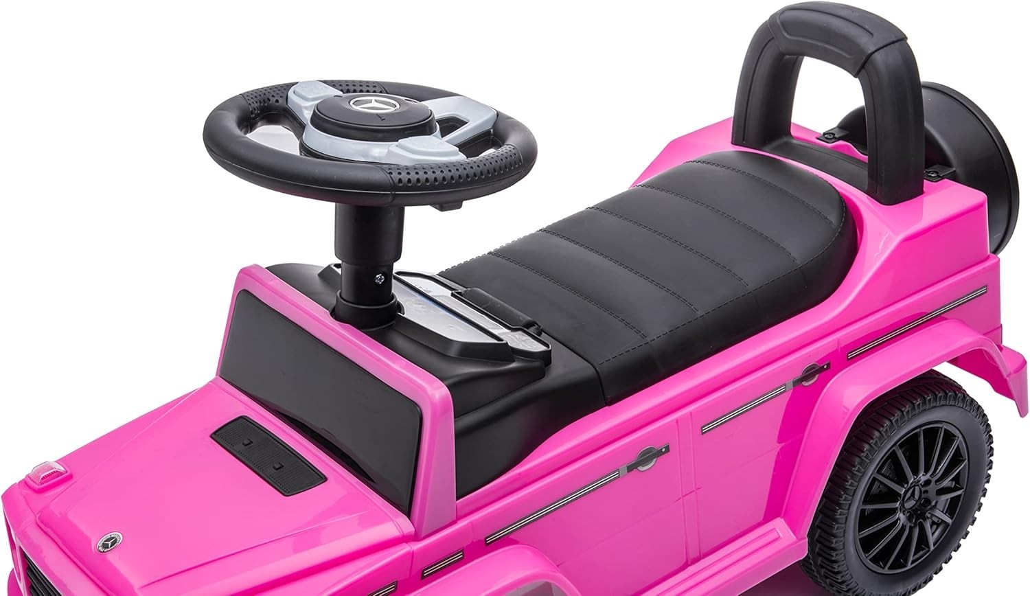 Pink Mercedes G-Wagon Push Car for Kids, Working Lights & Horn