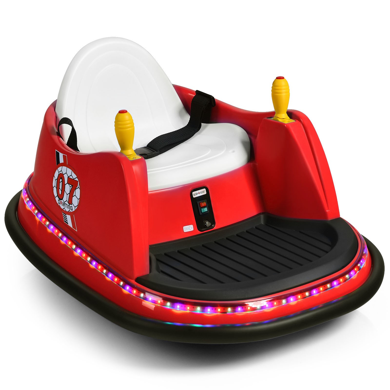 Kids Ride On Bumper Car 6V Vehicle 360° Spin Race Toy w/ Remote Control Red