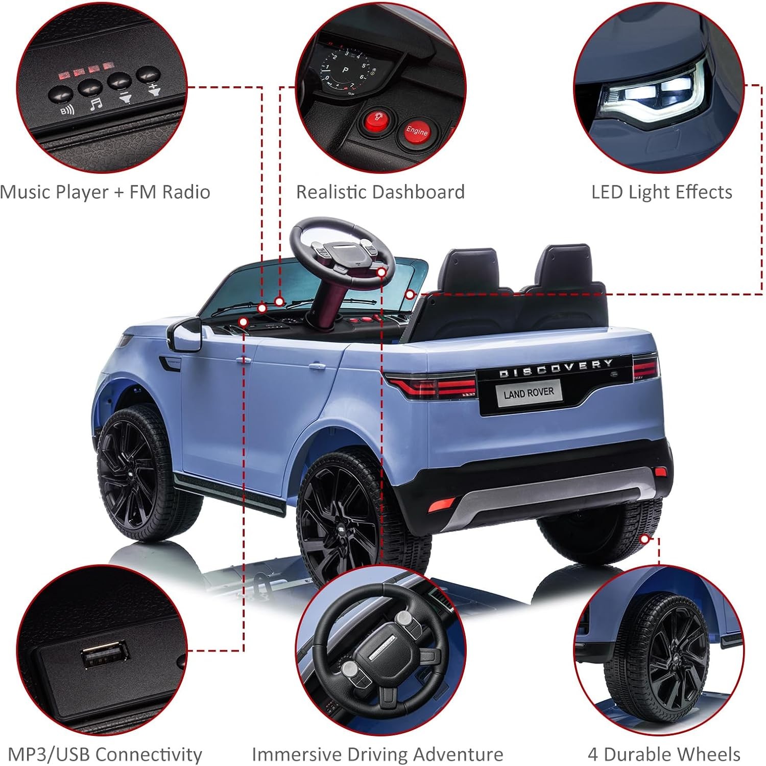 12V Land Rover Licensed Electric Car for Kids Parental Remote Fun Outdoor Toy