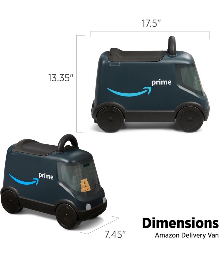 Amazon Delivery Van Ride on Toy for Kids, Blue Toddler Ride on Toy for Ages 2+