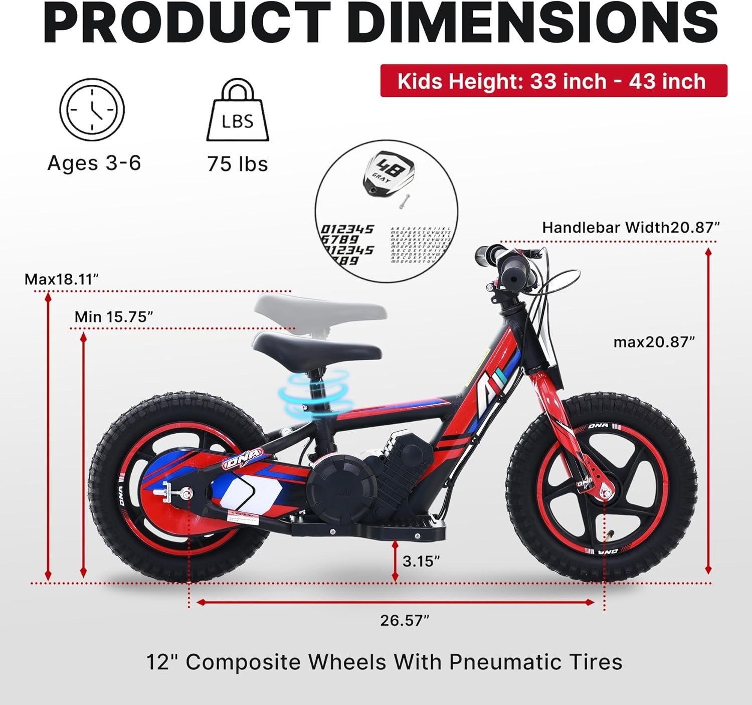 Lightweight Electric Motorcycle for Kids, 150W Up to 10MPH, 24V Detachable