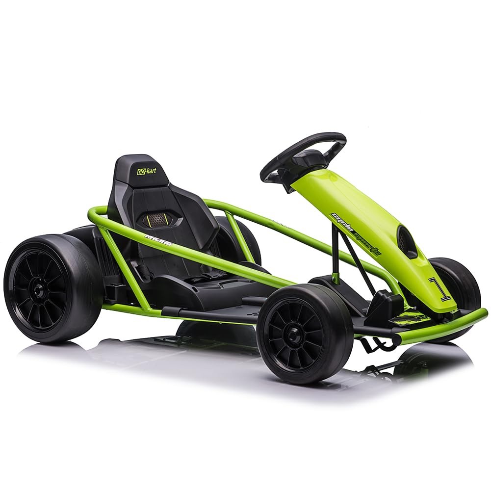 24V Kids Ride on Go Kart 300W Extra Powerful Motors 8MPH Drifting w/ Music Horn