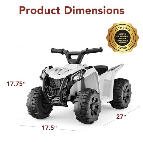 Best Choice Products 6V Kids Ride On Quad ATV Toy White