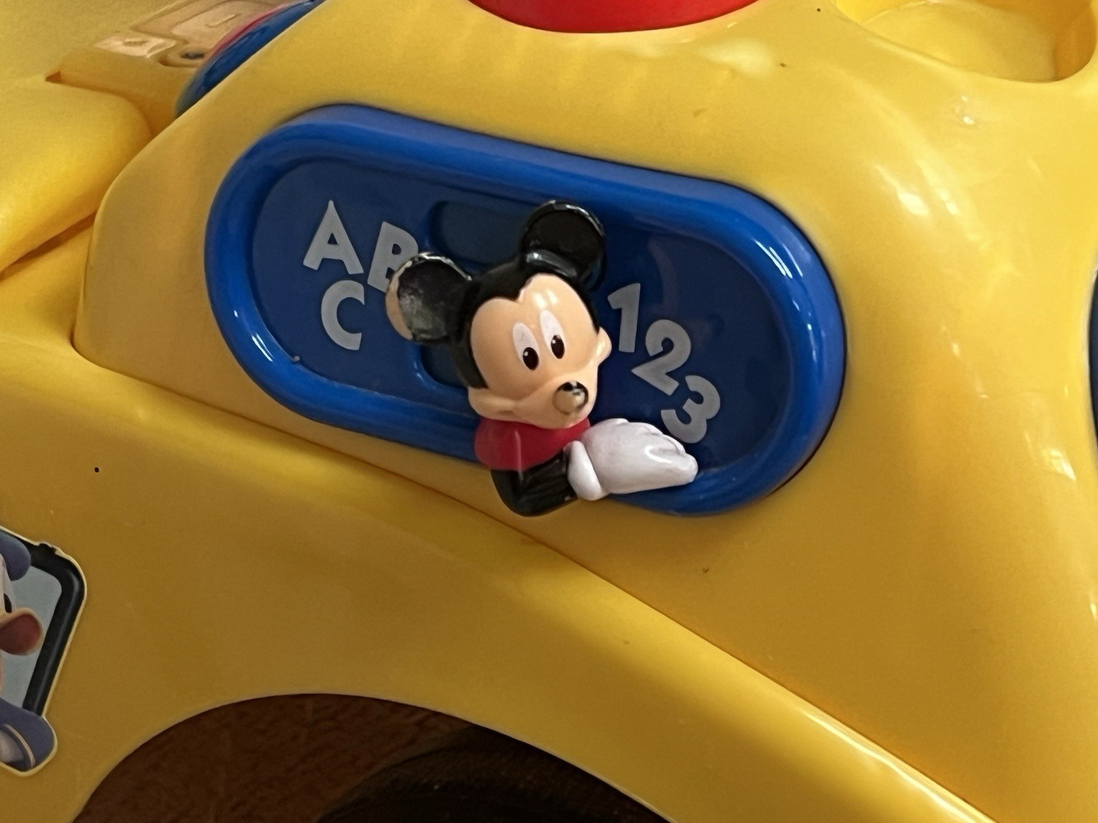 Vintage Kiddie land Disney Mickey Mouse Activity Bus Ride On Or Walker