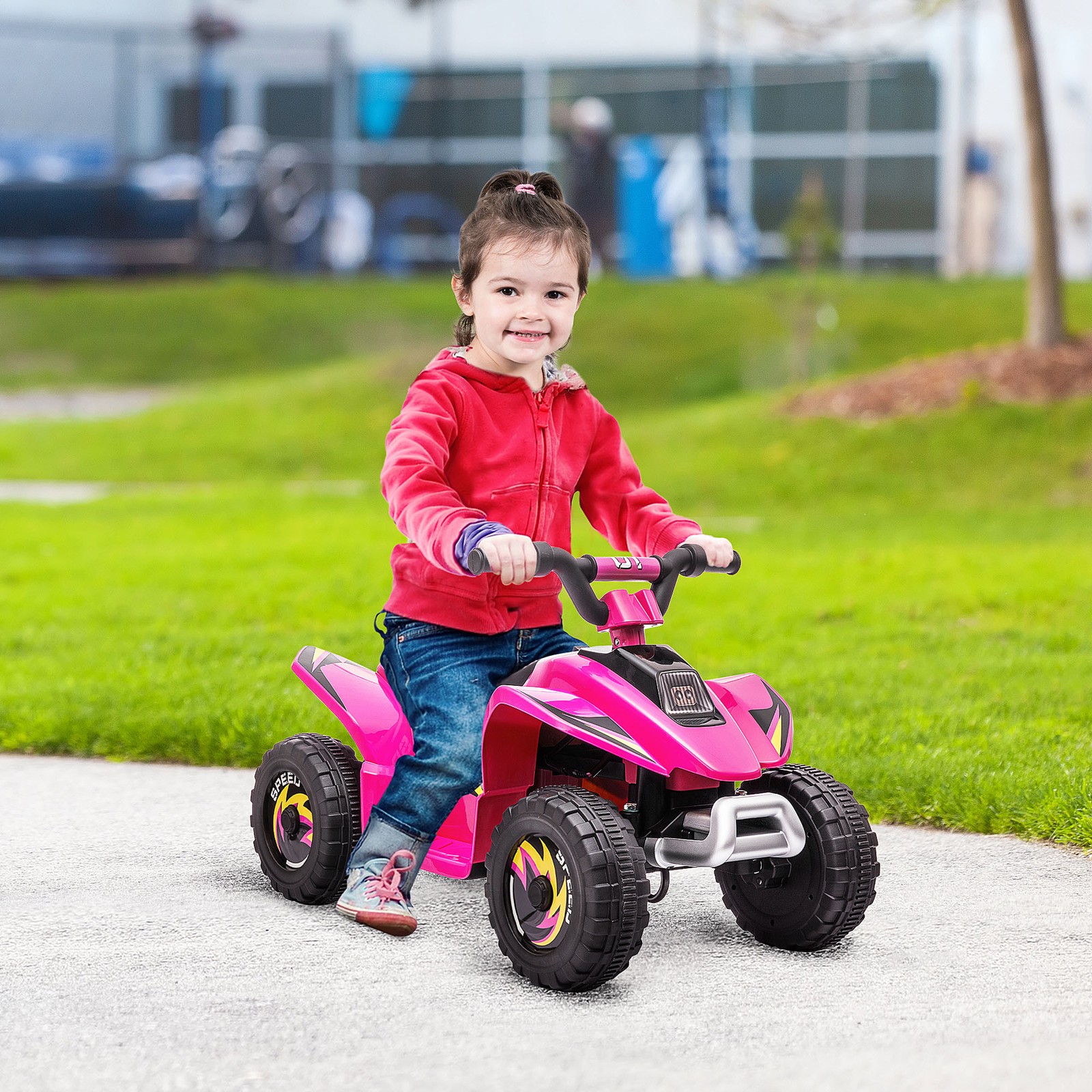 6V Kids Electric Ride on Car ATV Toy Forward Reverse for 18-36 Months Old Pink