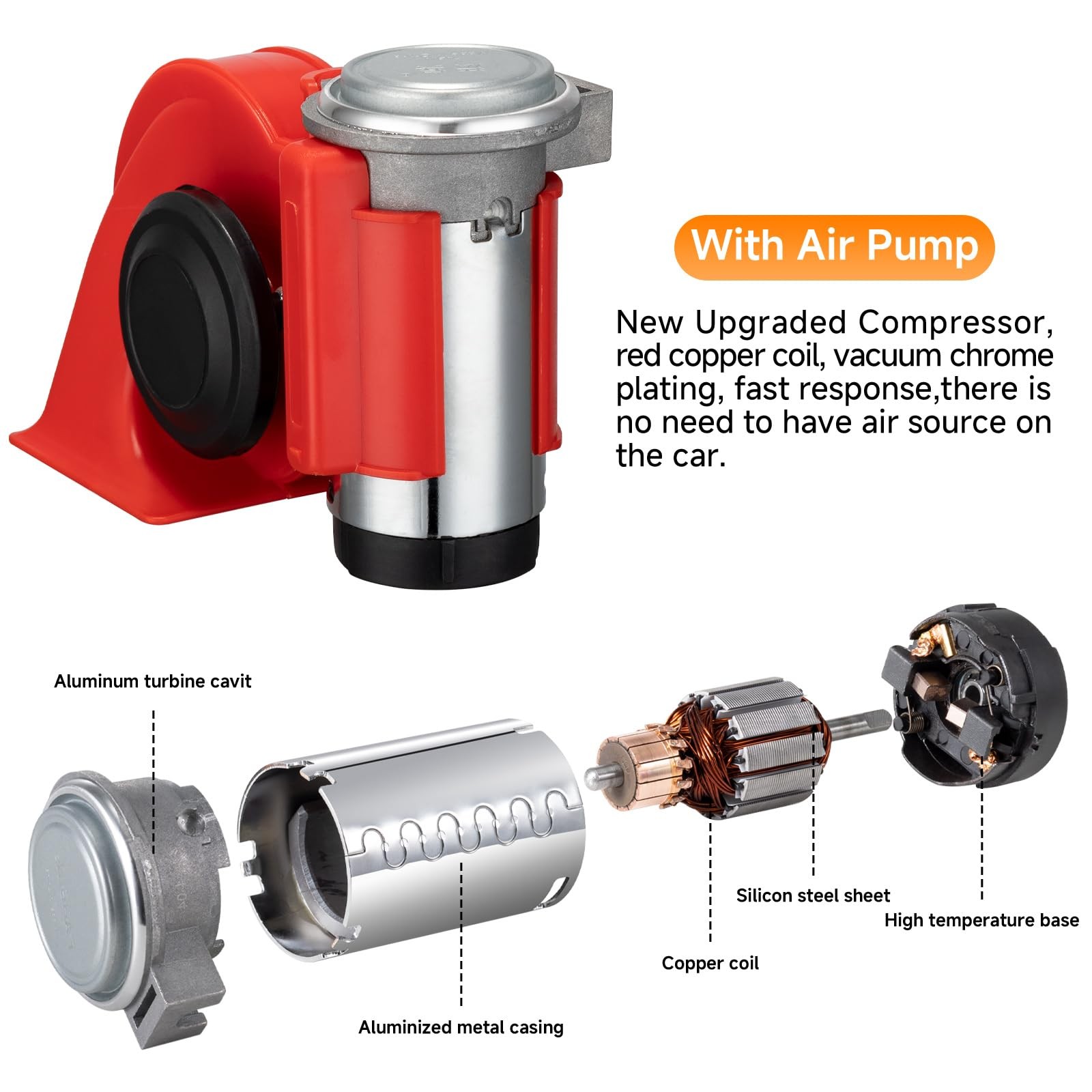 Train Horns kit for trucks,Air Horn for Motorcycle,Train Sound Car Horn Kit 1…