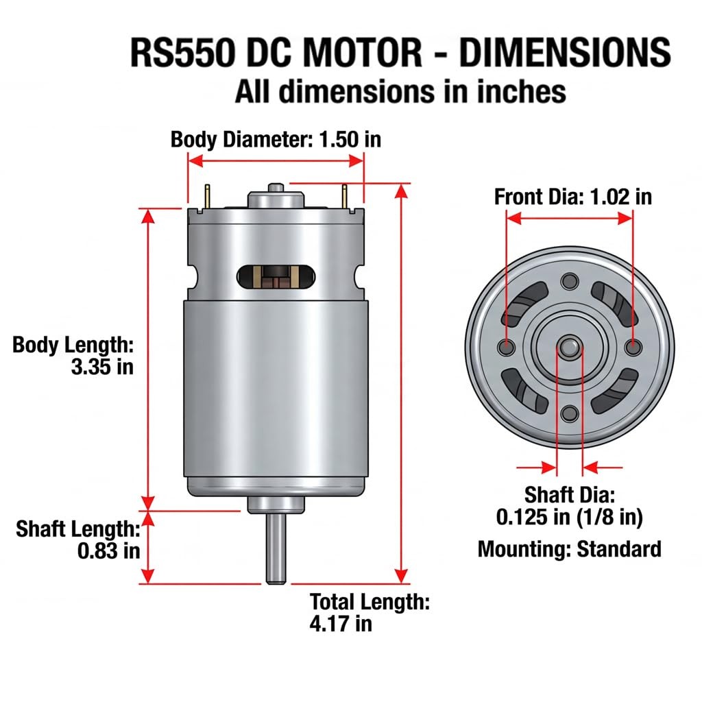 2 Pcs 12V RS550 15000RPM Electric Drive Motor for Power Wheels Upgrade 18 Vol…