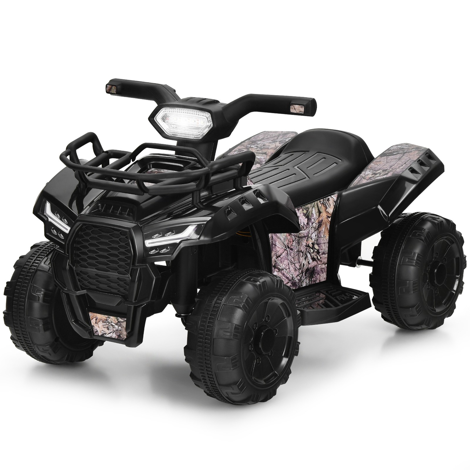 6V 4 Wheels ATV Quad Ride On Car Kids Ride-On Toy w/ Music Horn LED Light Black