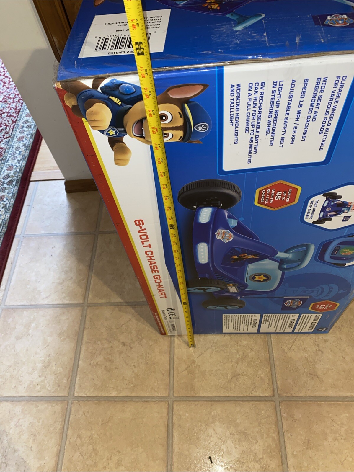Paw Patrol Chase 6V Electric Go Kart for Kids, Electric Ride-On Toy with Ligh…