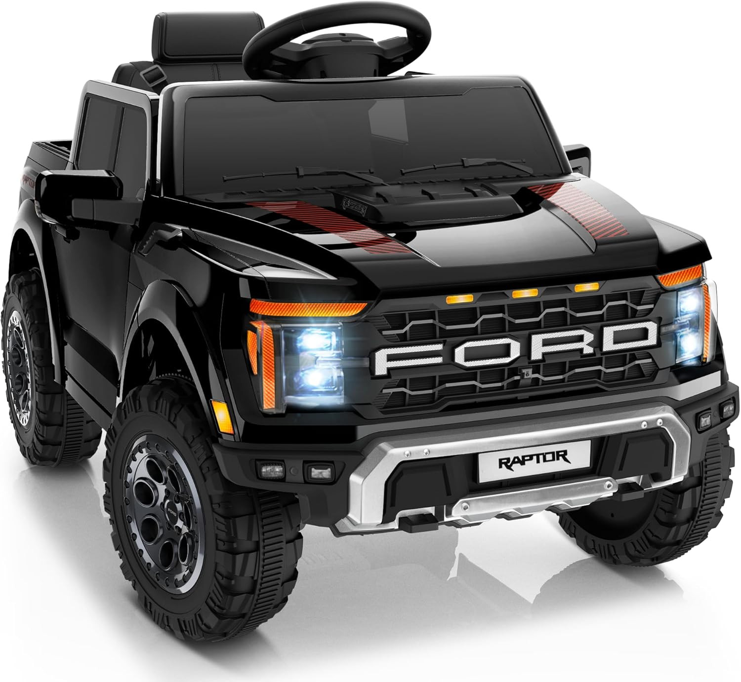 12V Licensed Ford F-150 Raptor Kids Ride on Toy, Ride on Truck with Parent Remot