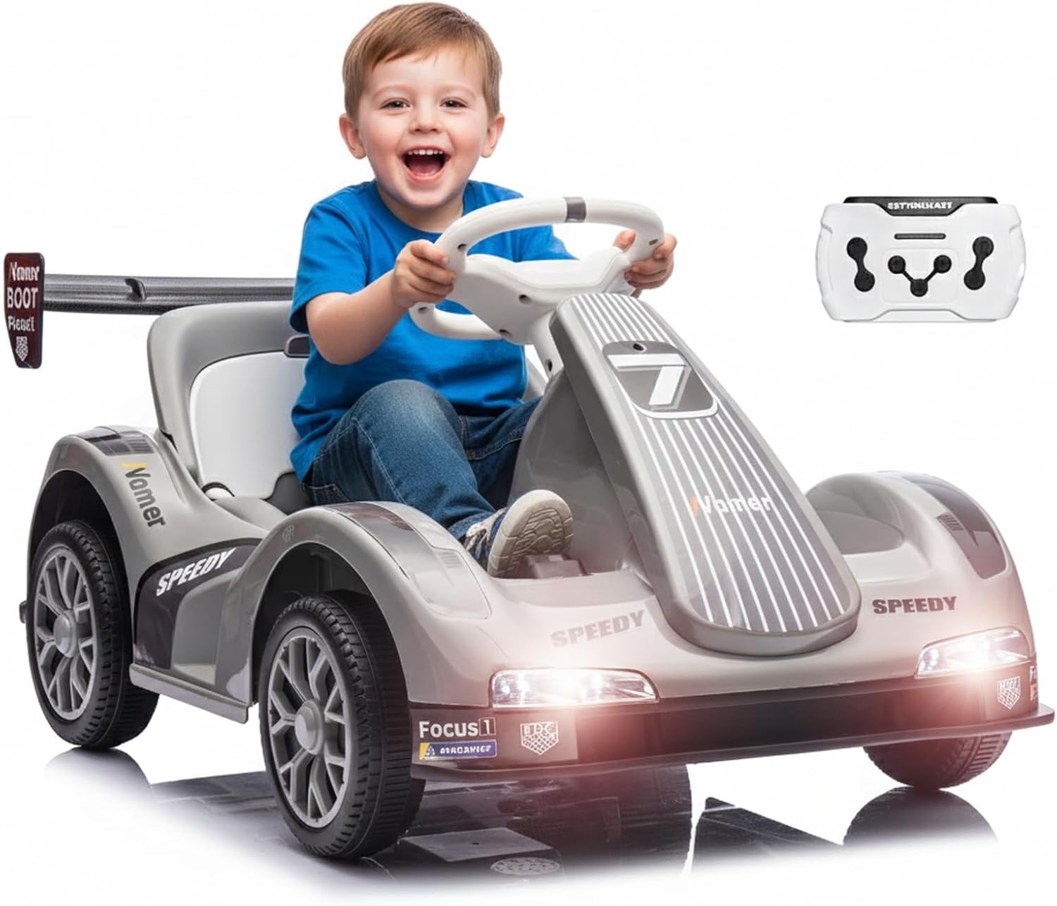 6v Electric Racer Go Kart for Kids with 2.4g Remote Control Ride on Toy for Kids