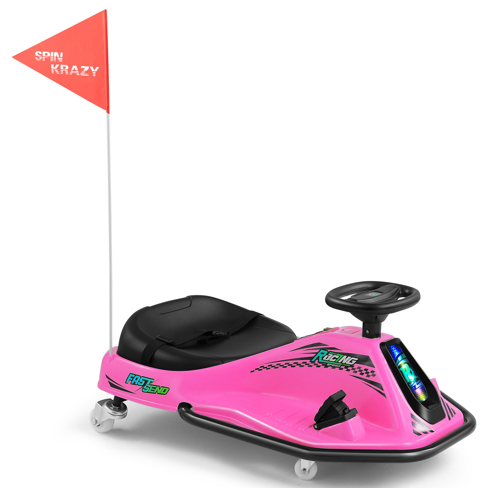24V Electric 360° Rotating Ride On Drifting Car with 2Speed,Flag,Bluetooth,Music