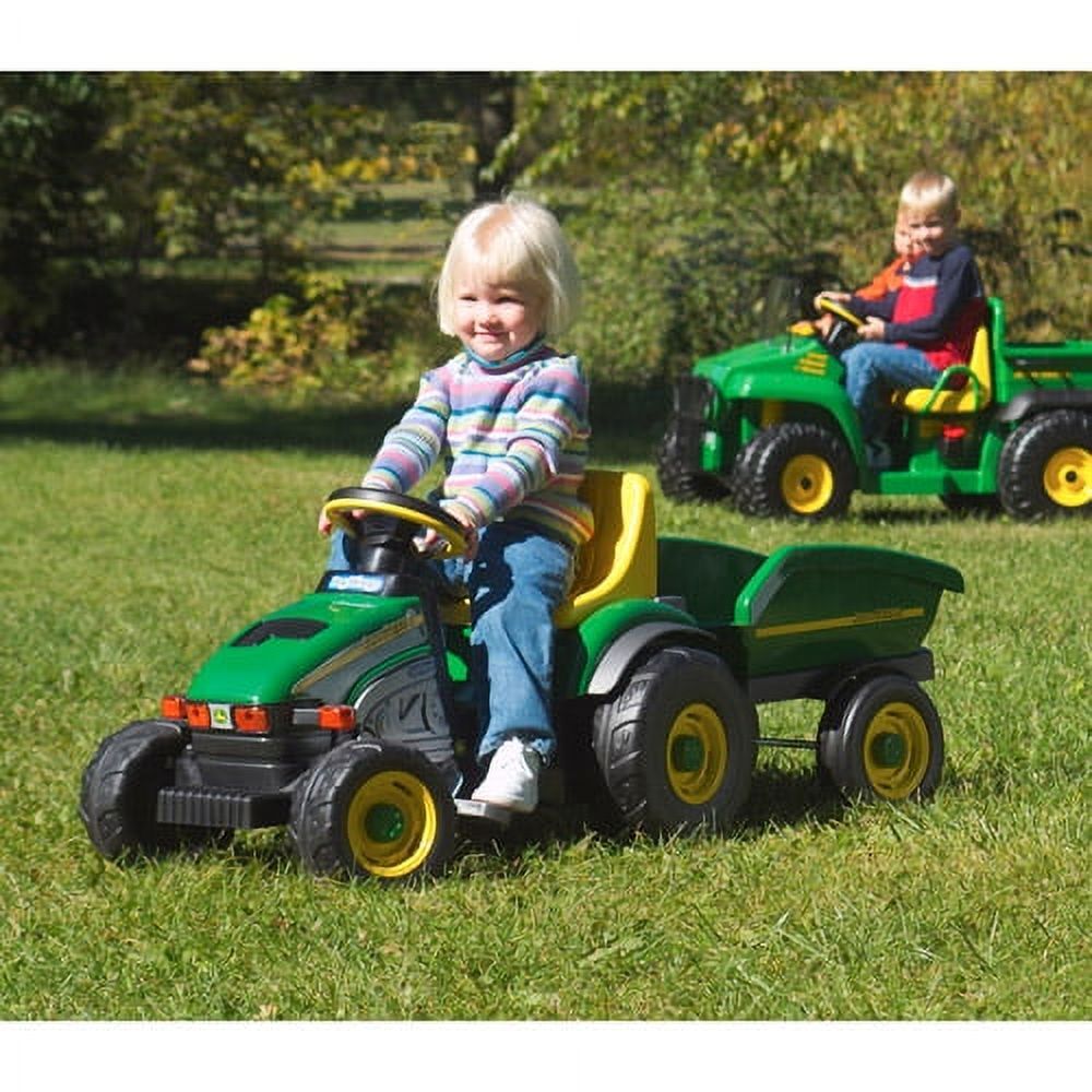 Peg Perego John Deere Farm Tractor and Trailer Pedal Ride-On Toy for Kids