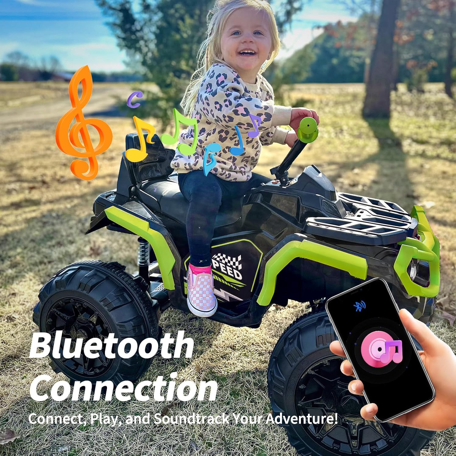 24V Kids ATV 4 Wheeler, Electric ATV Four Wheeler for Big Kids W/Wireless, 2X200
