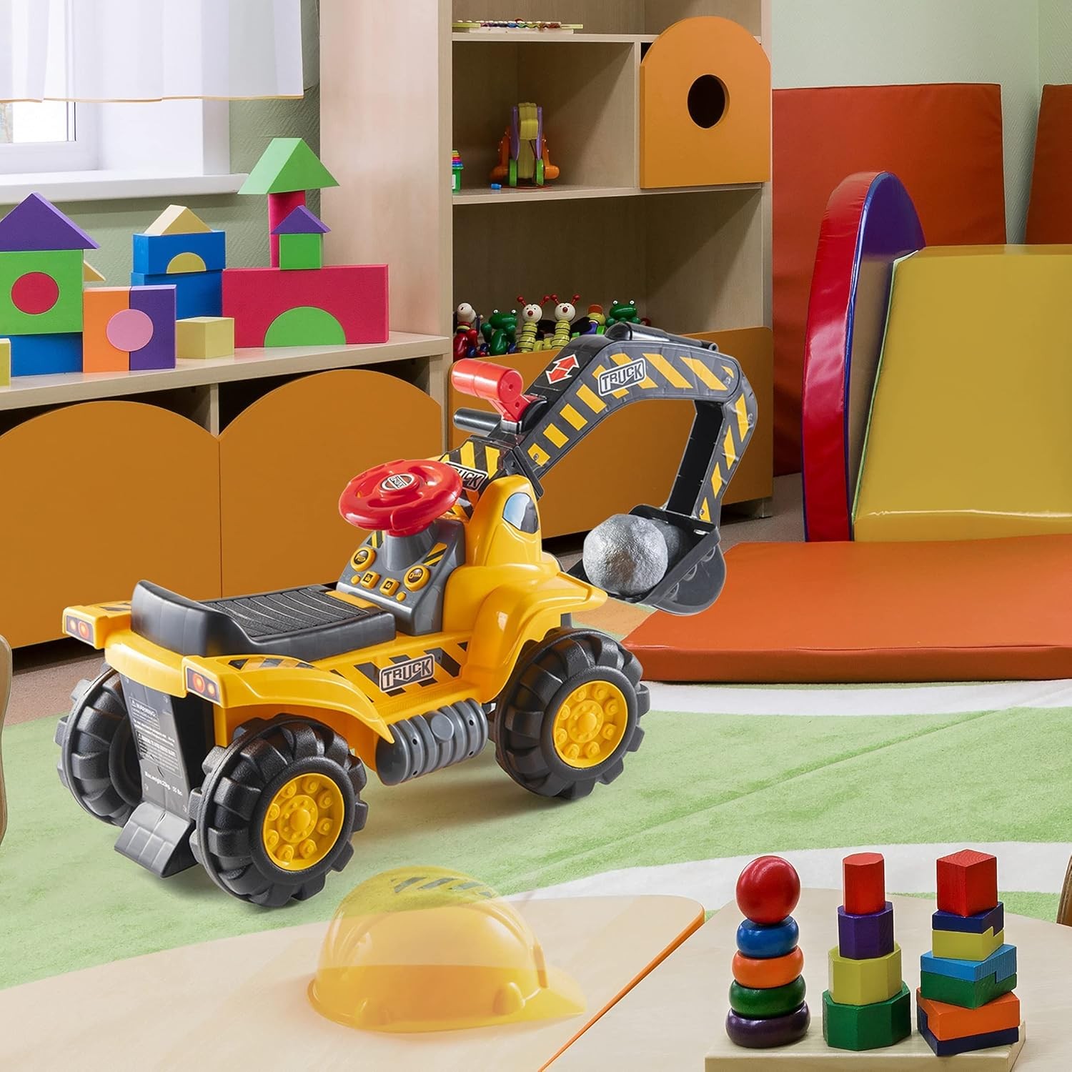 Toy Tractors Kids Ride On Excavator Music Sounds Digger Scooter Bulldozer