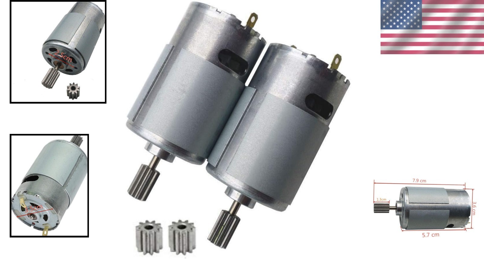 Universal 550 Electric Motor 12V – Ideal for Children’s Ride-On Toys (2 Pack)