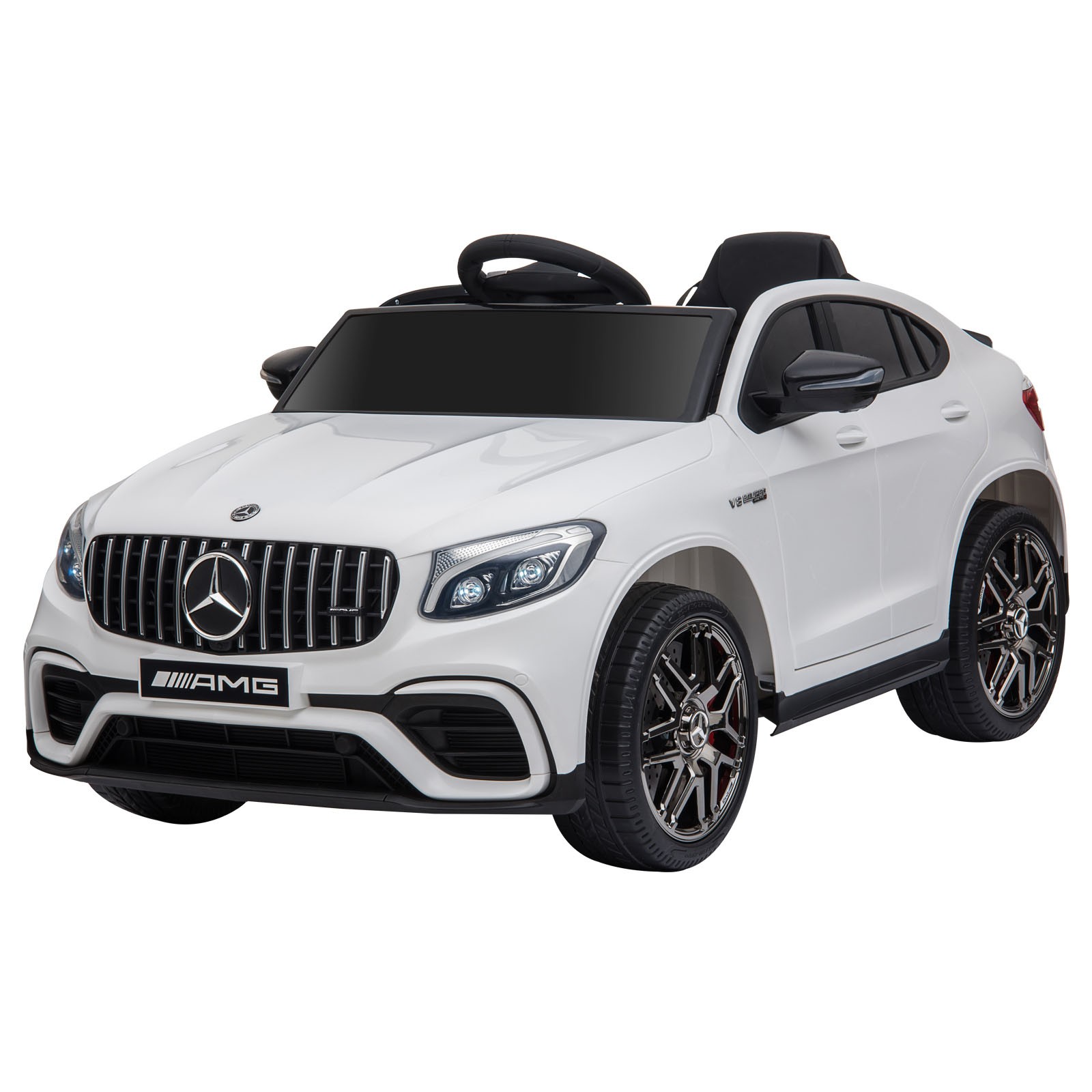 12V Ride On Toy Car for Kids with Remote Control, White