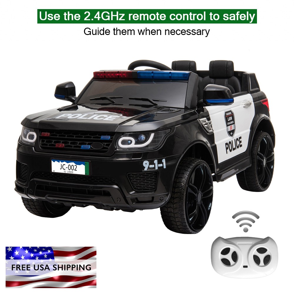 12V Kids Police Ride On SUV Car Toy Xmas Gift 3 Speed Light Music Remote US SHIP