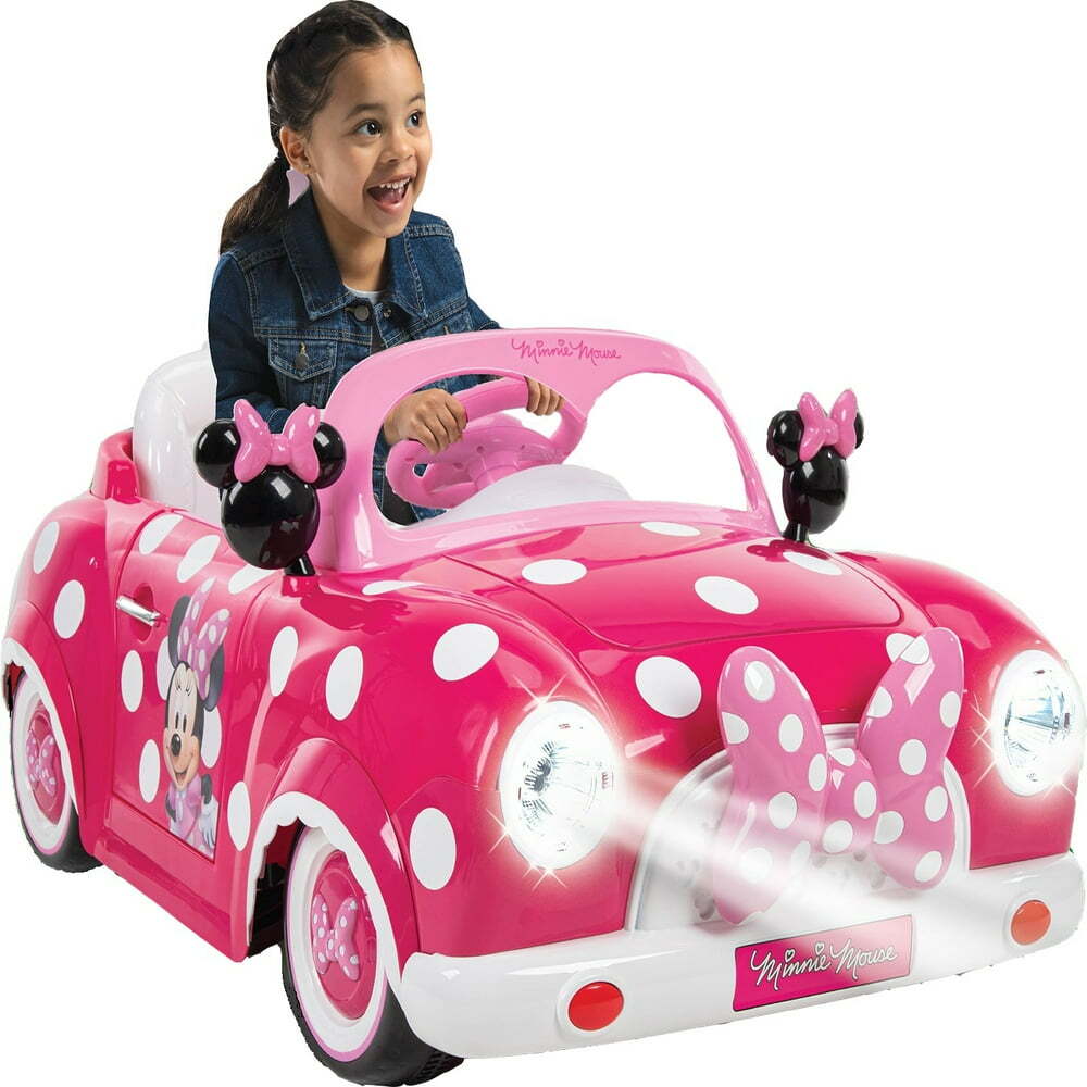 Disney Minnie Mouse Convertible Car 6 Volts Electric Ride-On Ages 3+ Years Huffy
