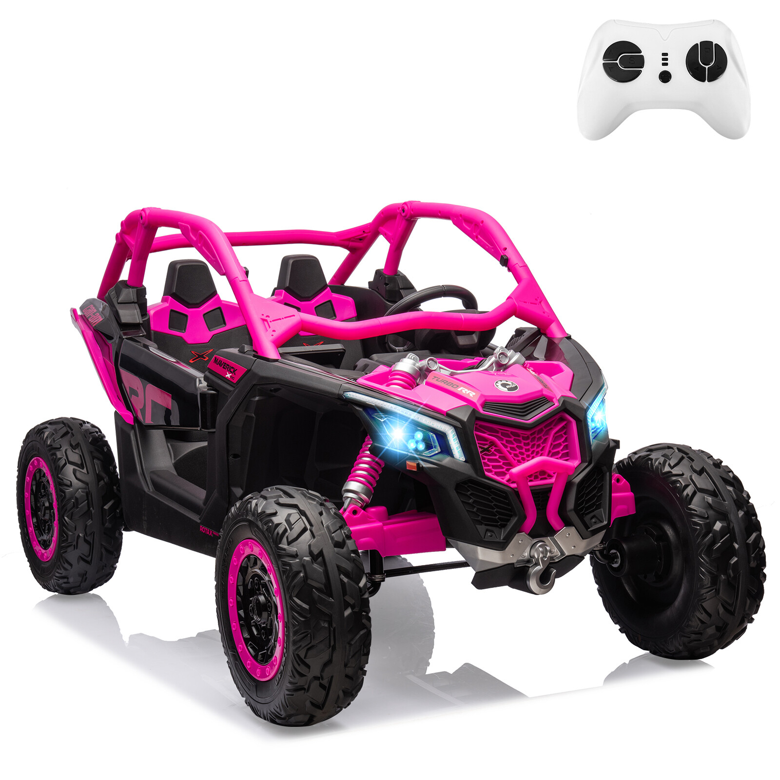 2 Seater Ride On UTV Car, Electric Off-Road Car, 4WD Kids Truck W/Remote Control