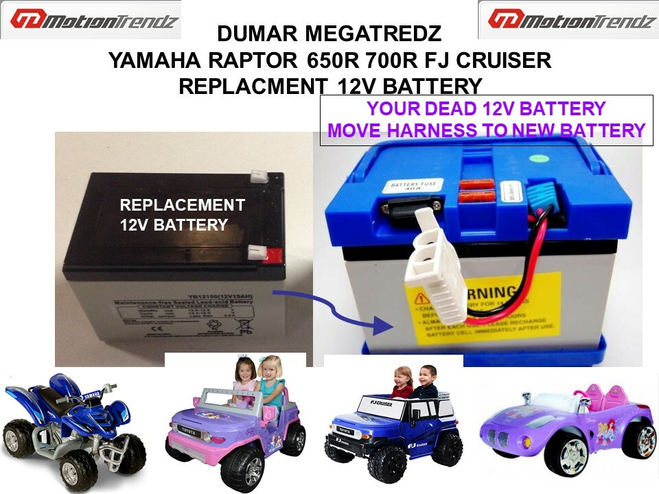 12V “REPLACMENT” BATTERY DUMAR MEGATREDZ YAMAHA RAPTOR 650R 700R FJ CRUISER