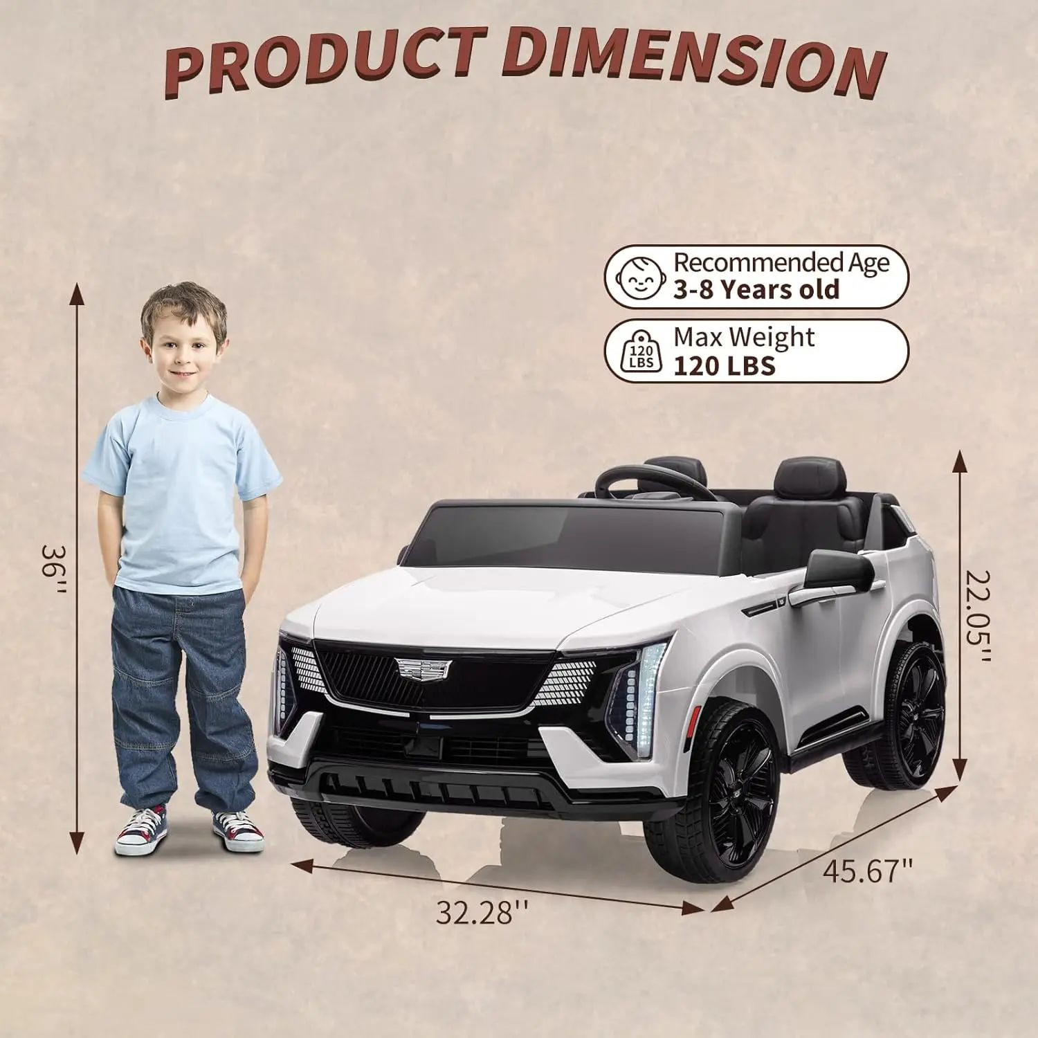 Remote Control Cadillac 24V Ride On Electric Car,2Seater, 4Wheel Shock Absorbers